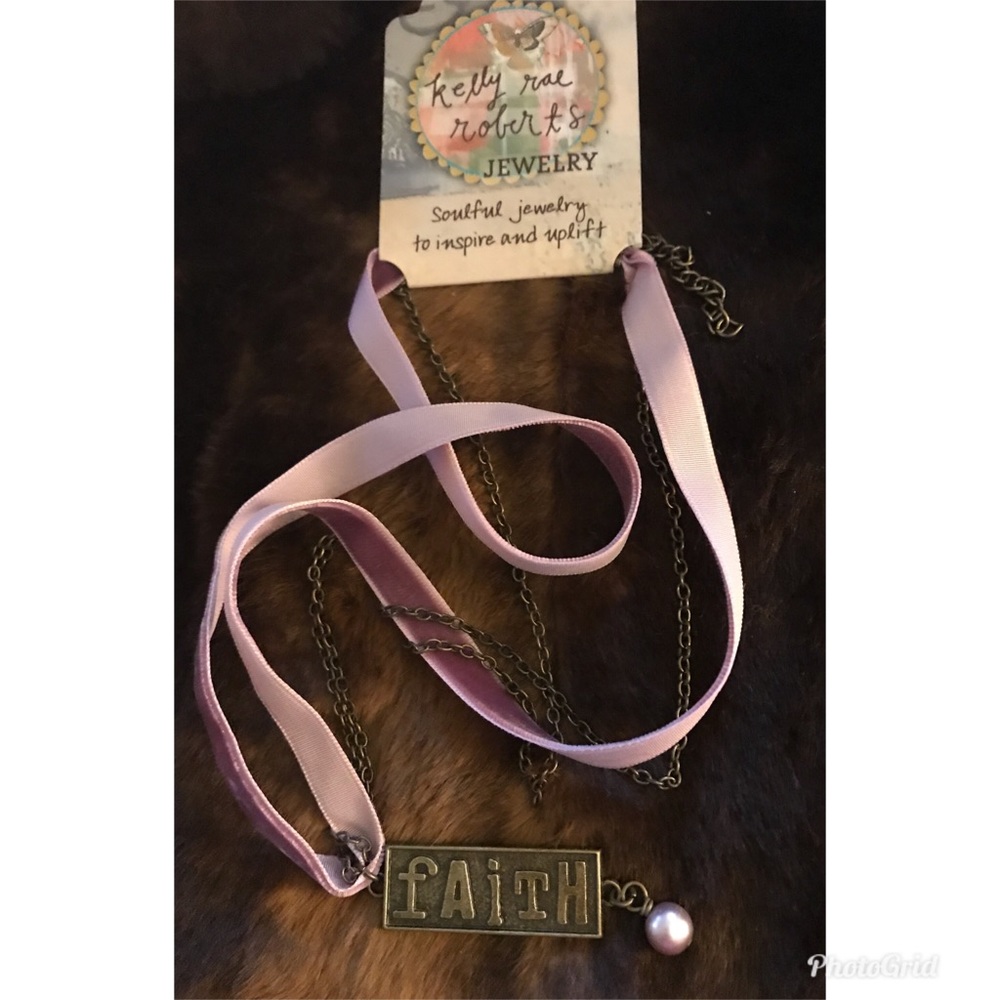 NEW KELLY RAE ROBERTS RIBBON&BRONZE NECKLACE